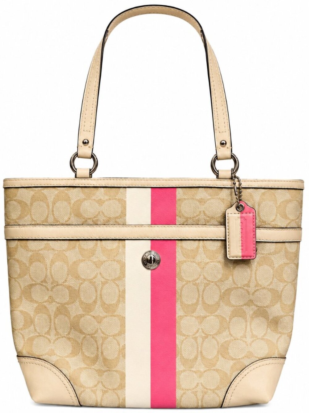 Coach Coquette Y2K Signature Tote Pink Satin Interior Bag